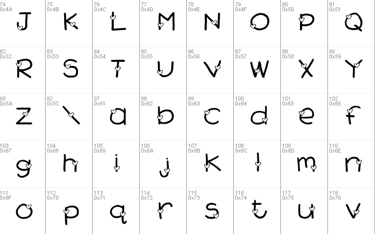 2 Peas Hearts Delight Font Preview