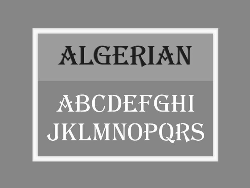 Algerian Font Preview