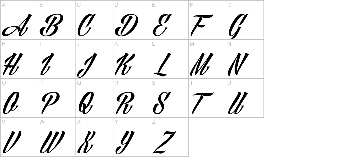 Angilla Tattoo Font Preview