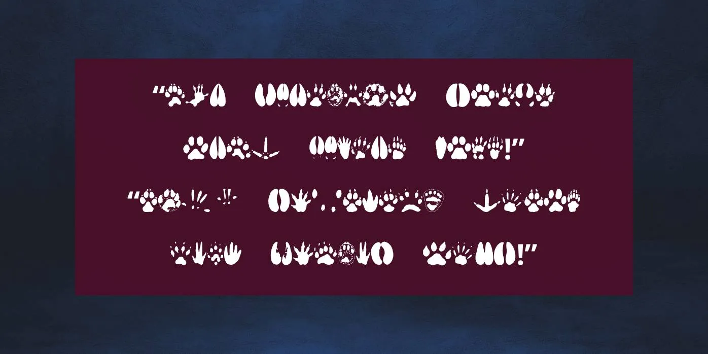 Animal Tracks Font Preview