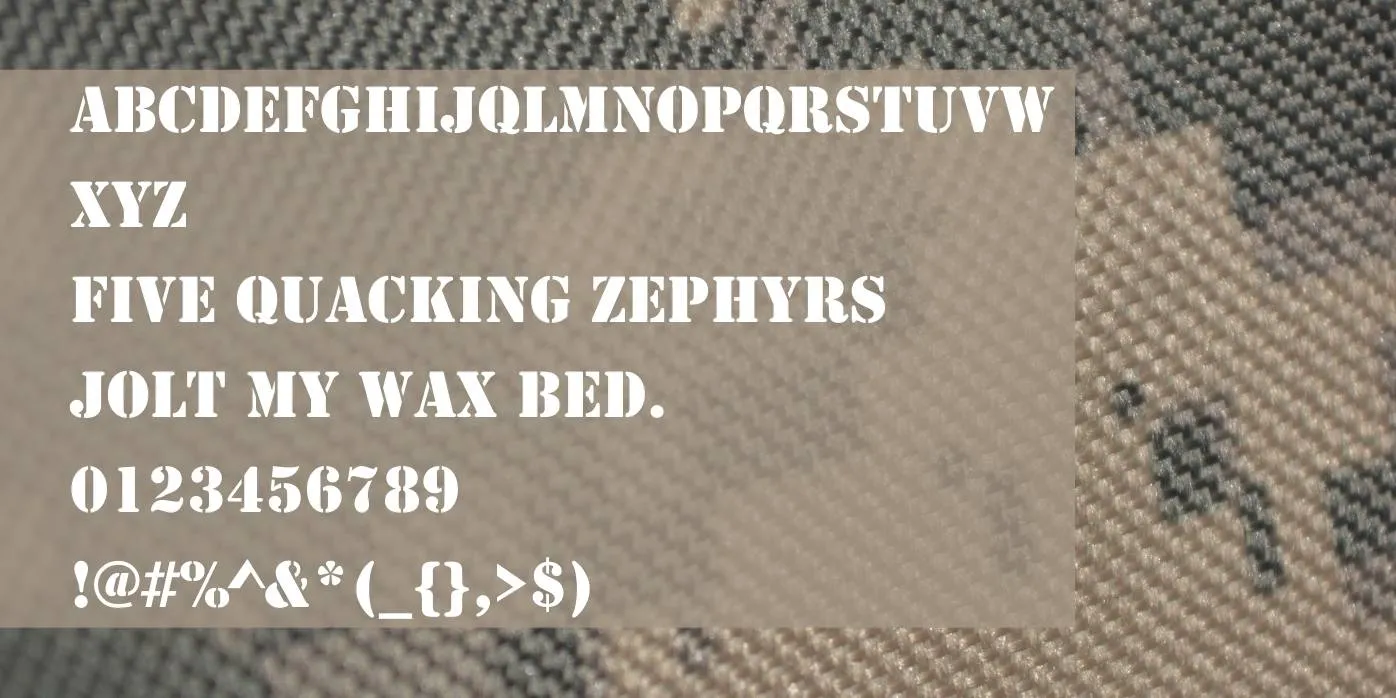 Army Font Preview