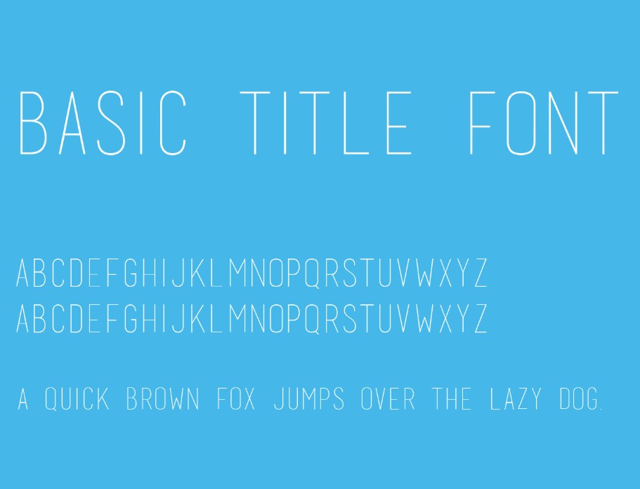 Basic Title Font Preview