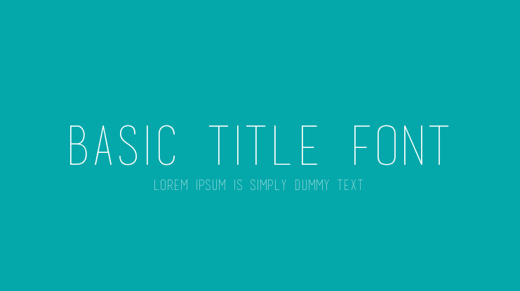 Basic Title Font