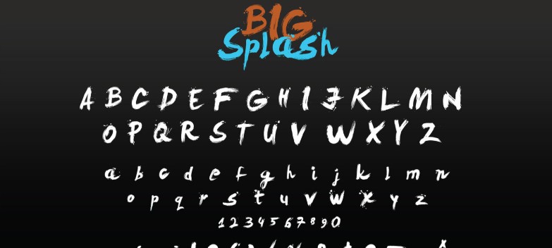 Big Splash Brush Font Preview