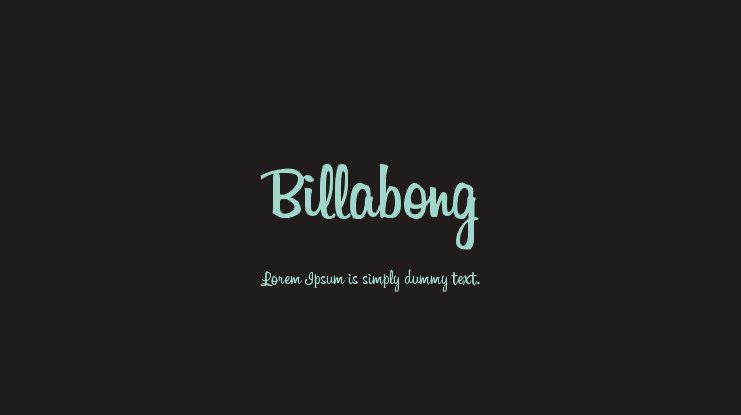 Billabong Font Preview