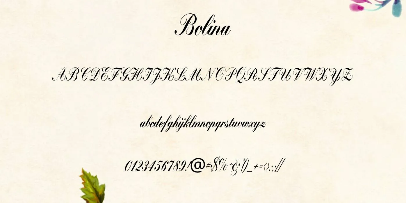 Bolina Font Preview