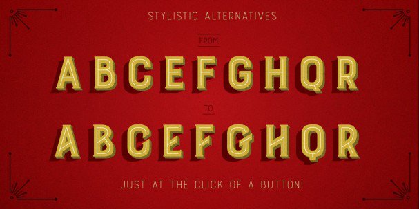 Burford Drop Shadow Font Preview