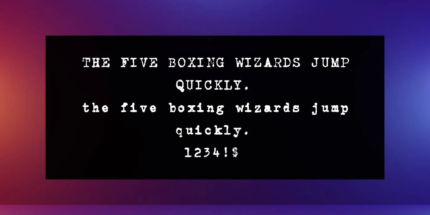 Carbontype Font Preview
