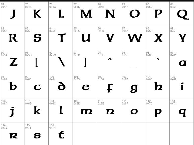 Celtic Font Preview