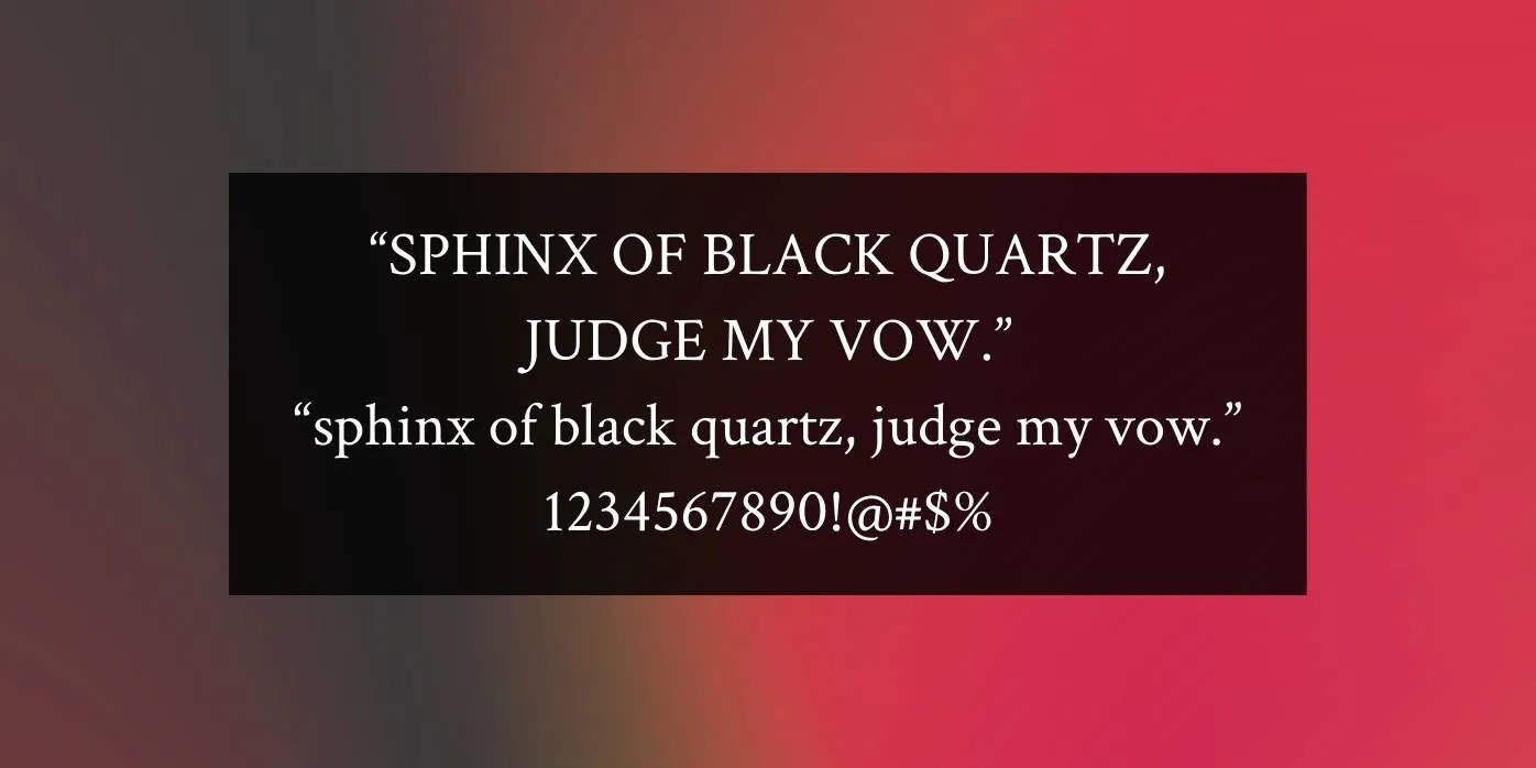 Crimson Text Font Preview