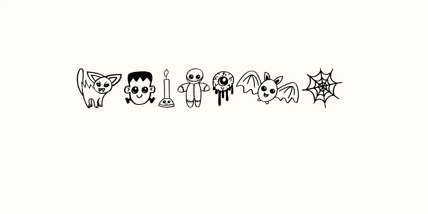 Cute Halloween Drawings Font