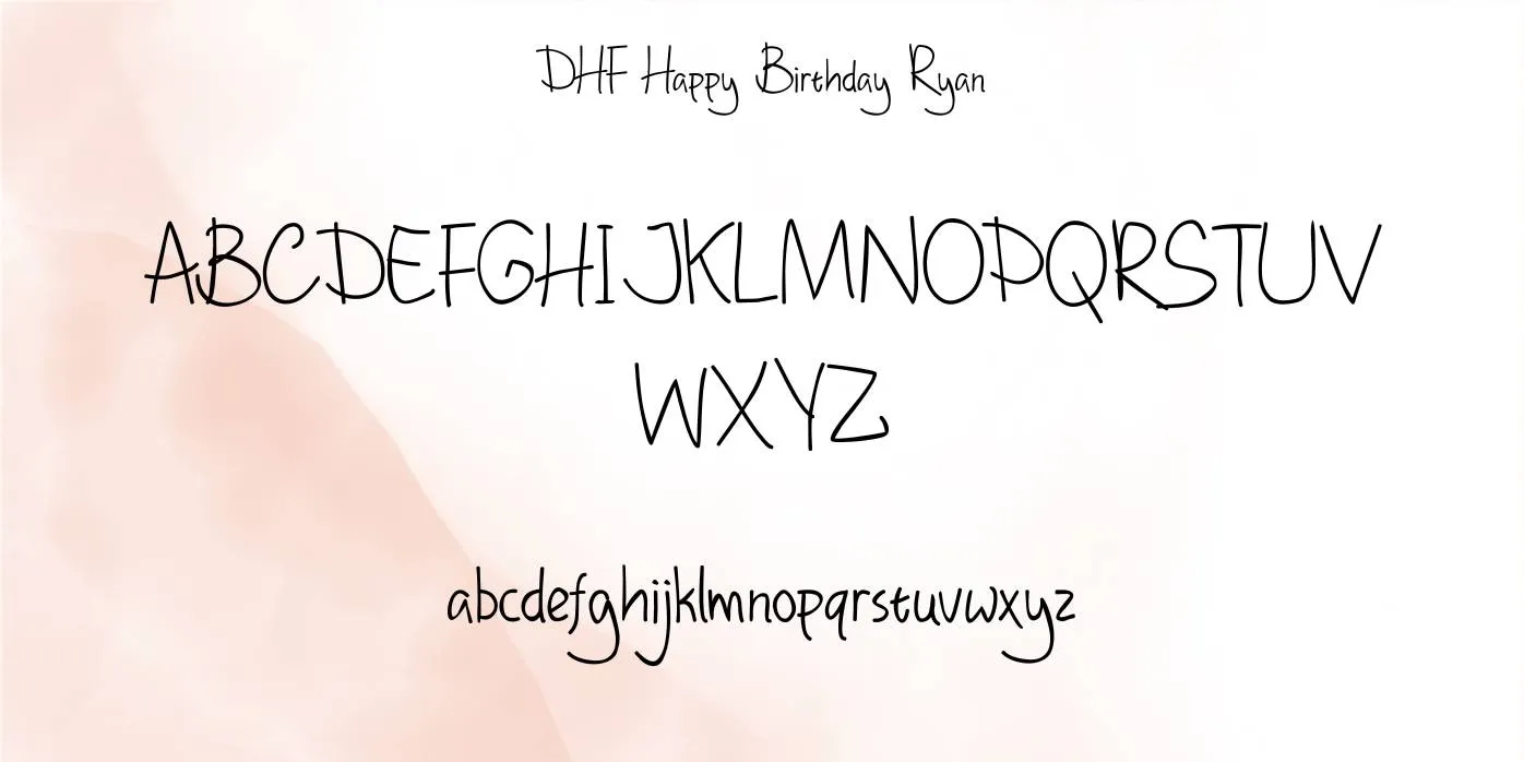 DHF Happy Birthday Ryan Font Preview