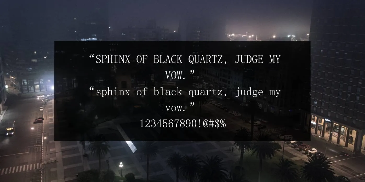 Fangsong Font Preview