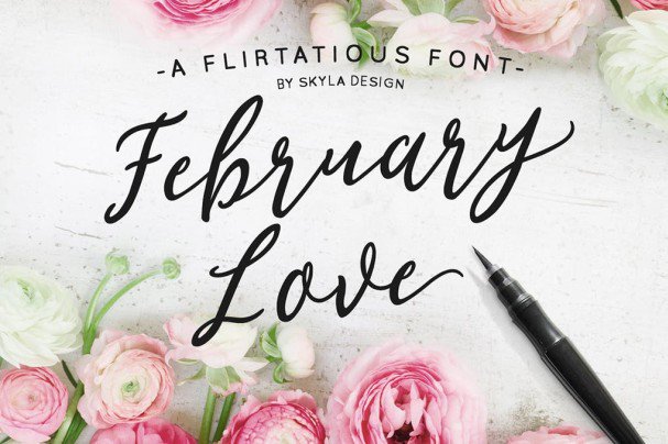 Flirty Feminine February Love Font
