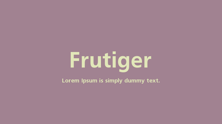 Frutiger Font Preview