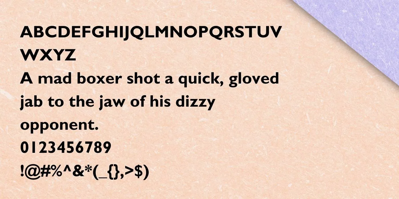 Gill Sans Font Preview