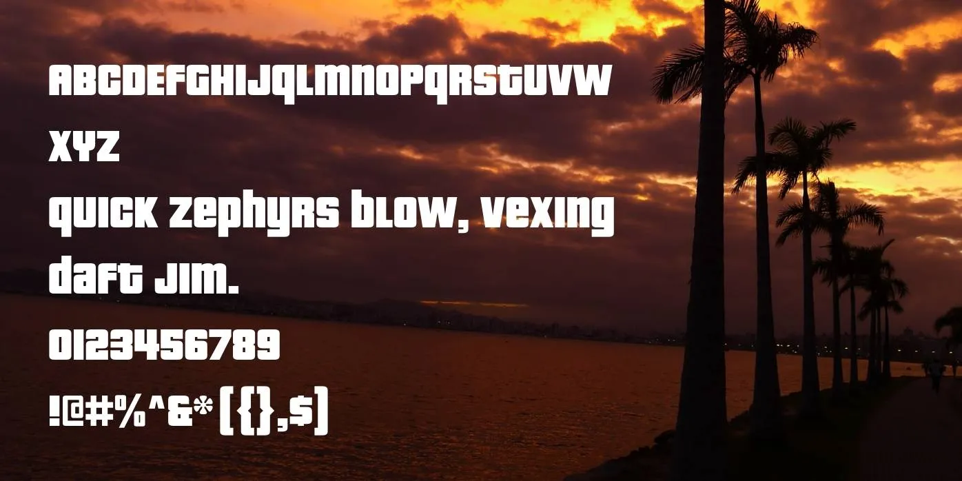 Grand Theft Auto Font Preview