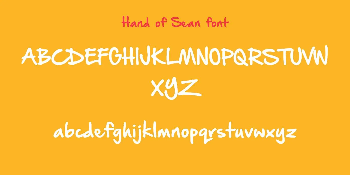 Hand of Sean Font Preview