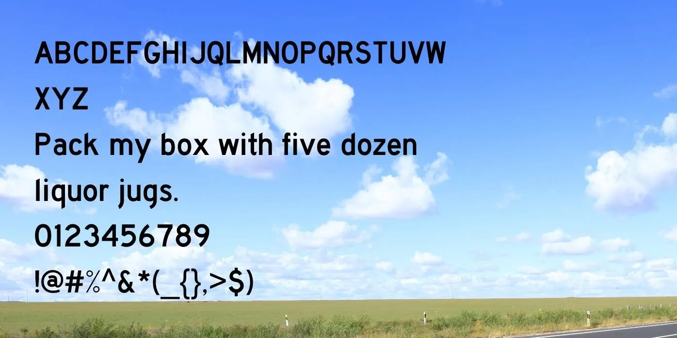 Highway Gothic Font Preview