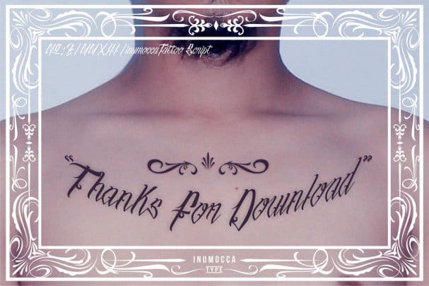Inu Mocca Tattoo Script Font Preview