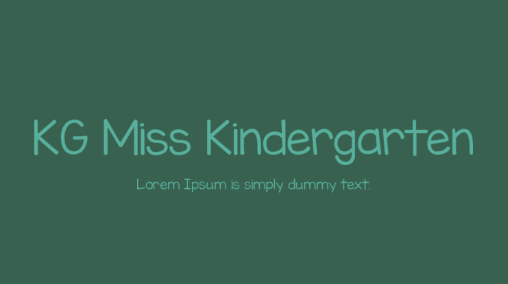 Kg Miss Kindergarten Font