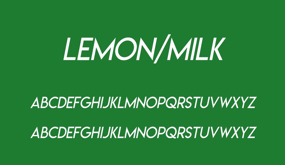 Lemon Milk Font Preview