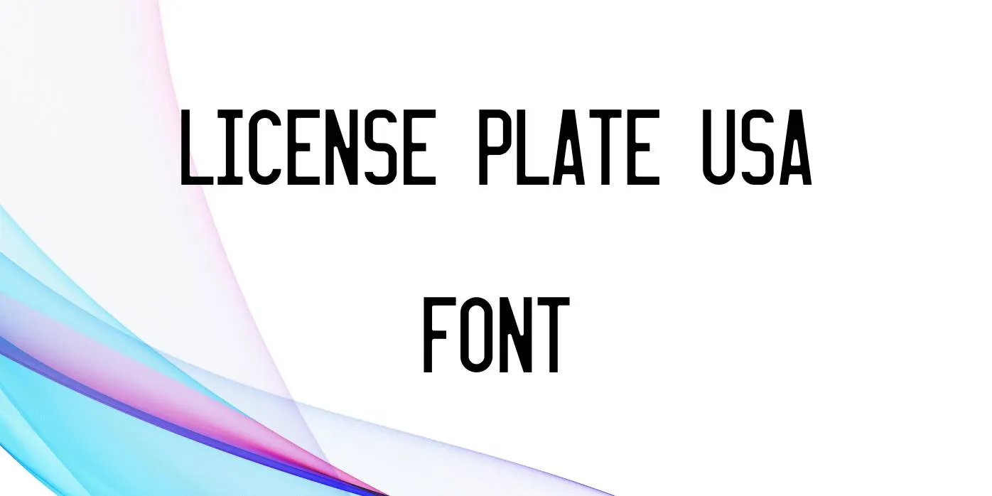 License Plate USA Font