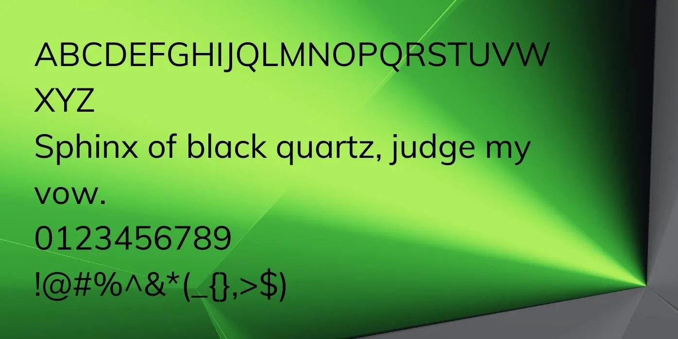 Muli Font Preview