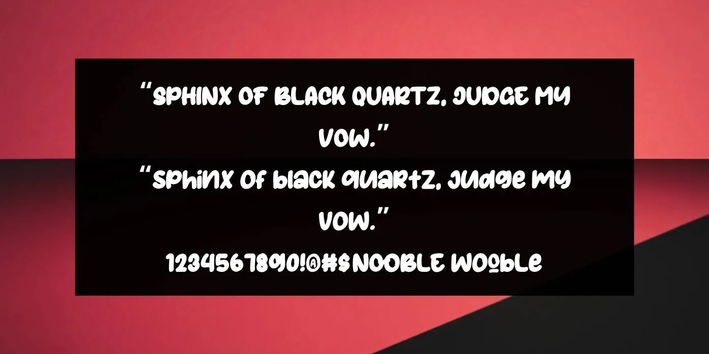 Nooble Wooble Font Preview