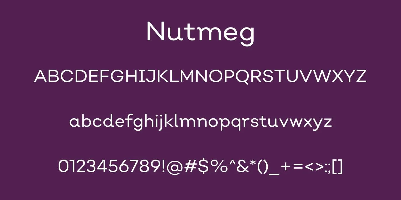 Nutmeg Font Preview