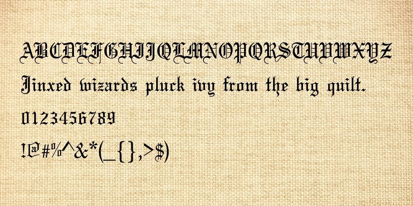 Olde English Font Preview