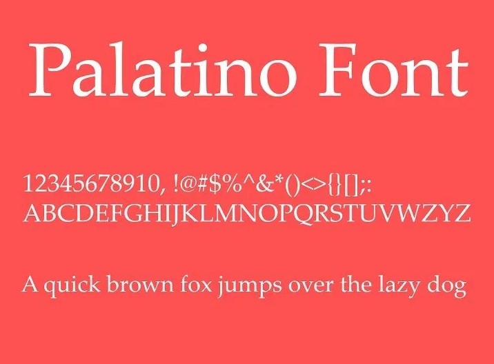 Palatino Font Preview