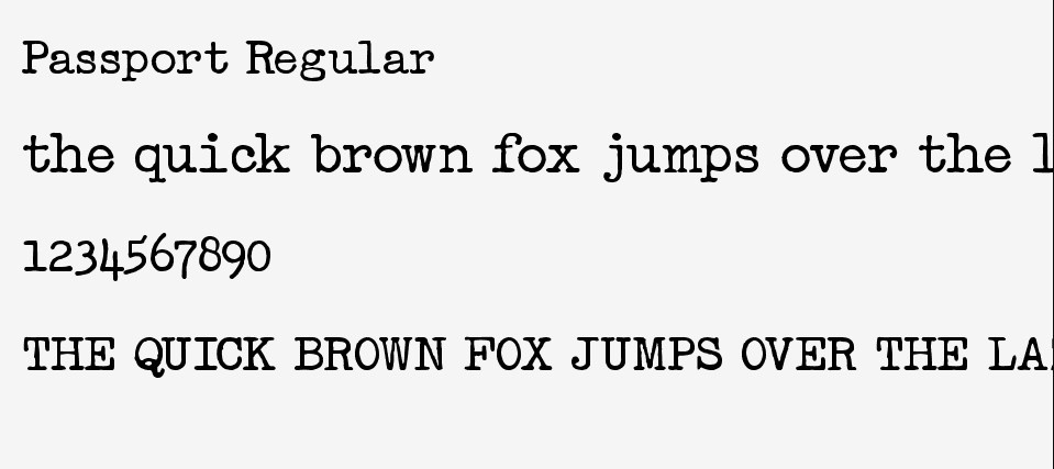 Passport Font Preview