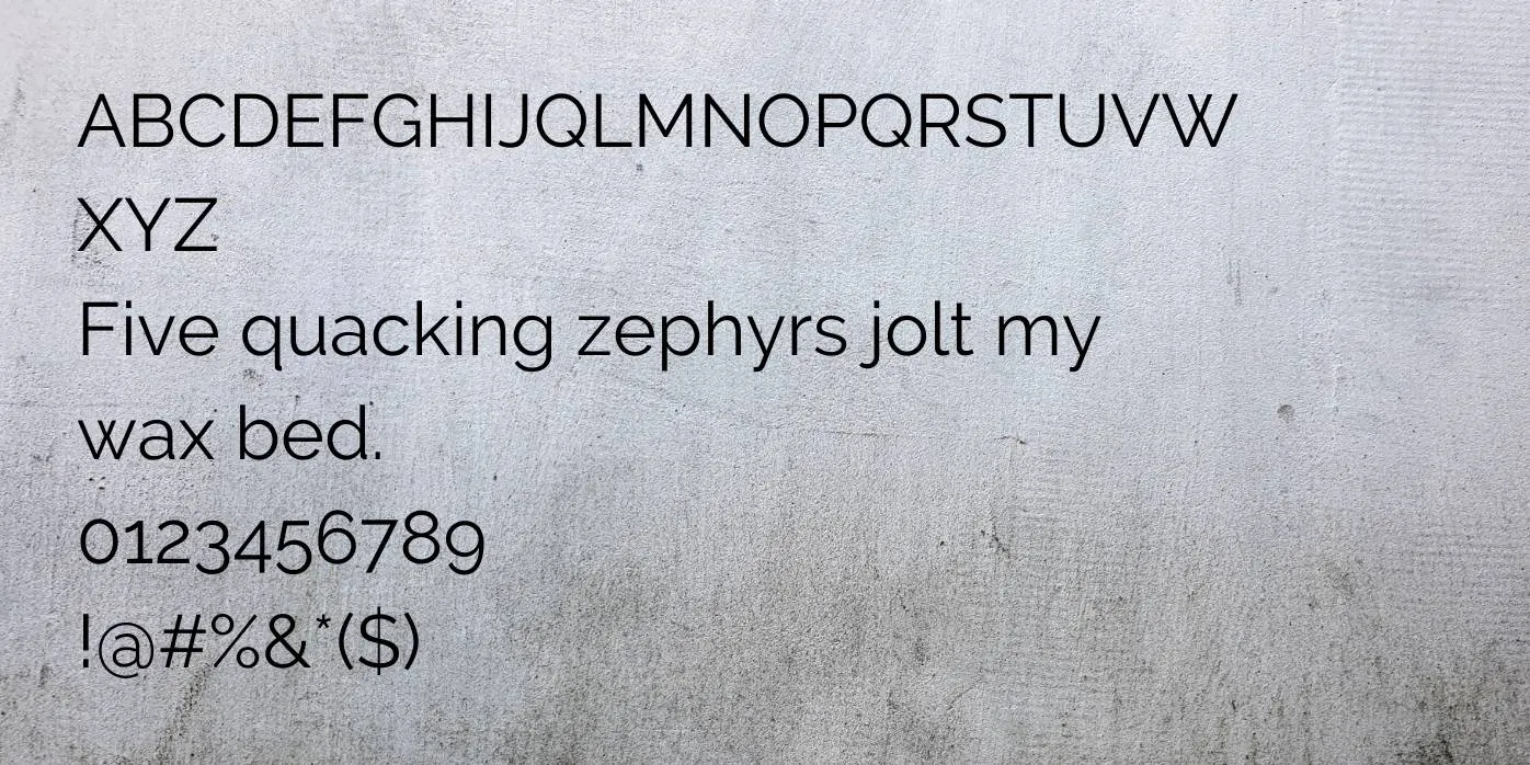 Raleway Font Preview