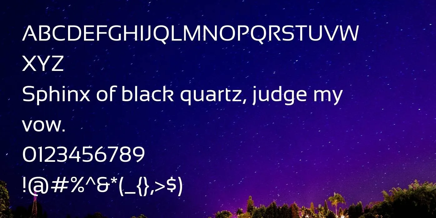 Sansation Font Preview