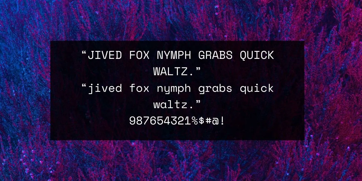 Space Mono Font Preview