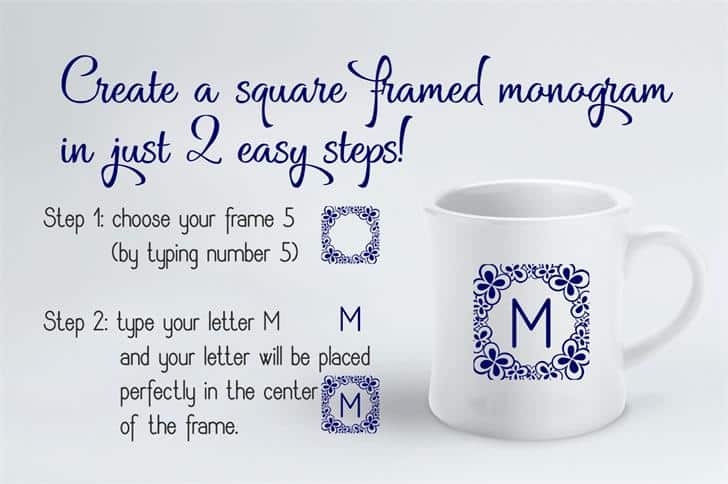 Square Monogram Frames Font Preview