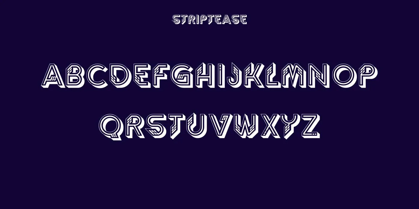Striptease Font Preview
