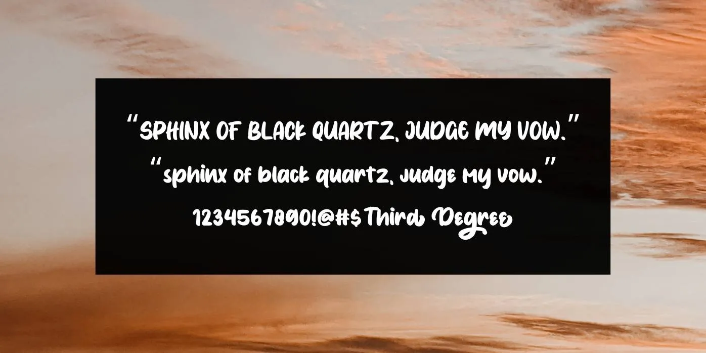 Third Degree Font Preview