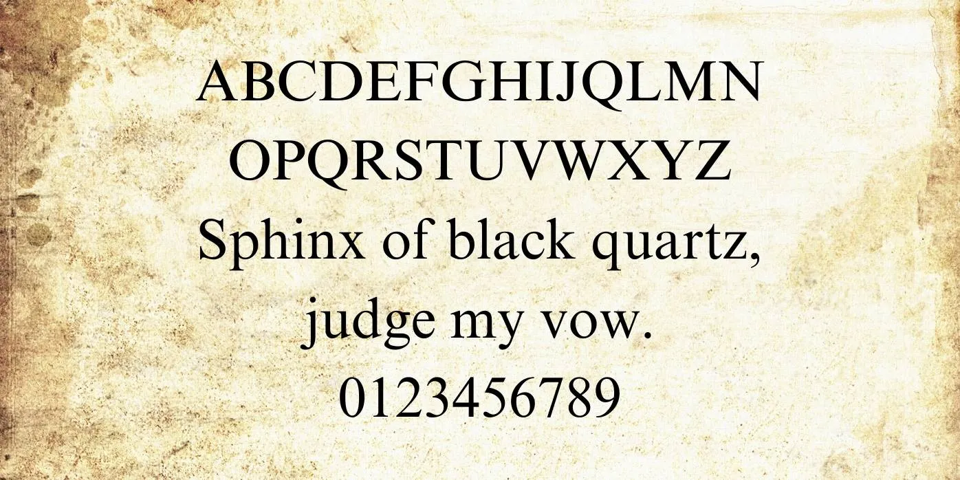 Times New Roman Font Preview