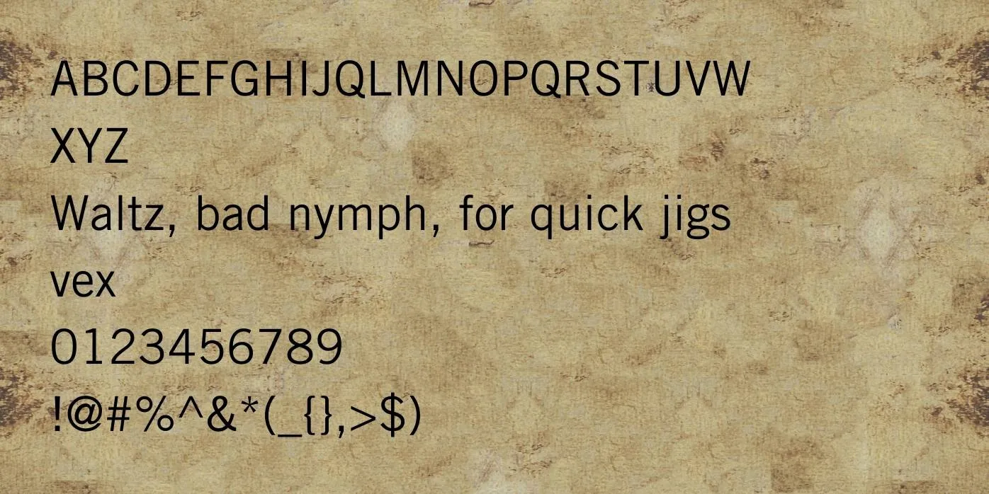 Trade Gothic Font Preview