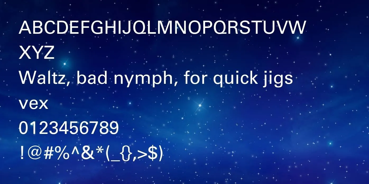 Univers Font Preview