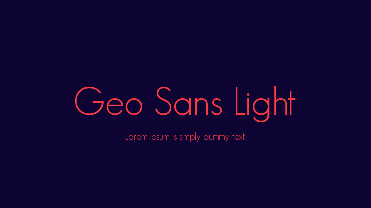 Geo Sans Light Font Free Download